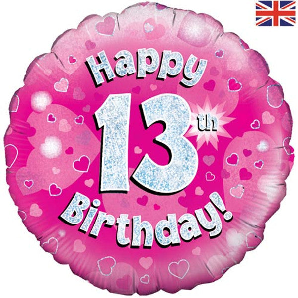 13th Birthday Round Foil Helium Balloon