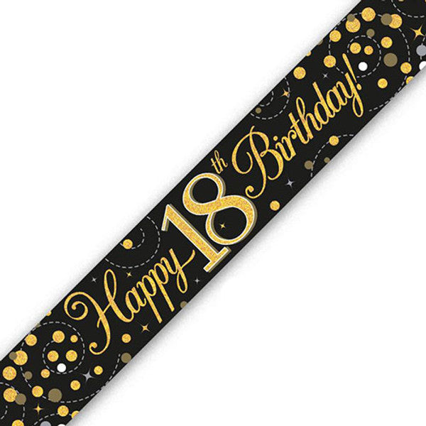 Black and Gold Age Birthday Banners
