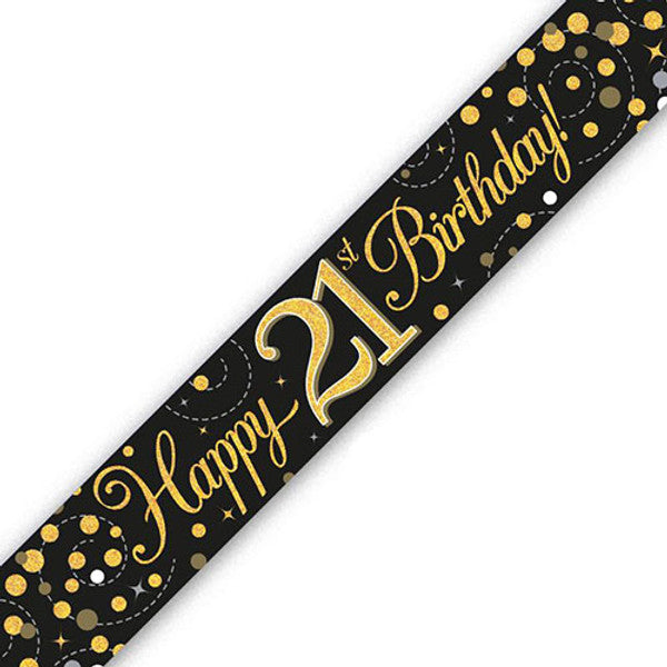 Black and Gold Age Birthday Banners
