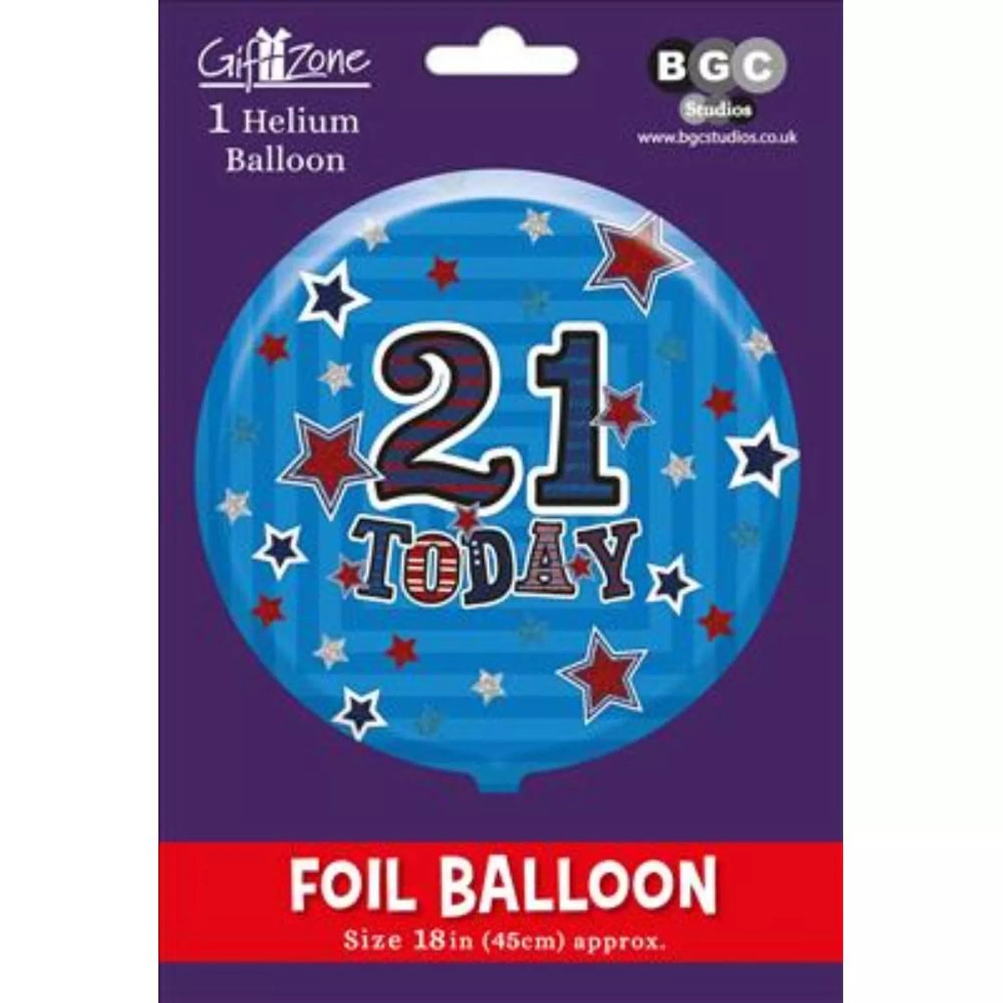 21st Birthday Round Foil Helium Balloon