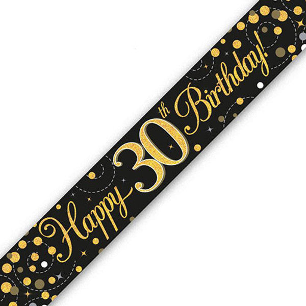 Black and Gold Age Birthday Banners