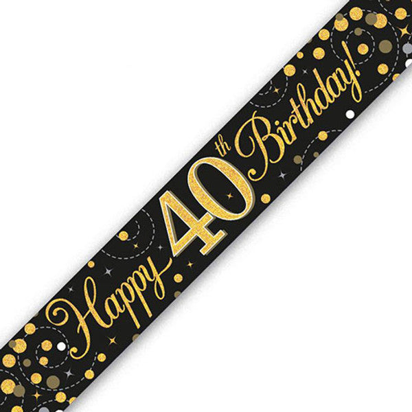 Black and Gold Age Birthday Banners