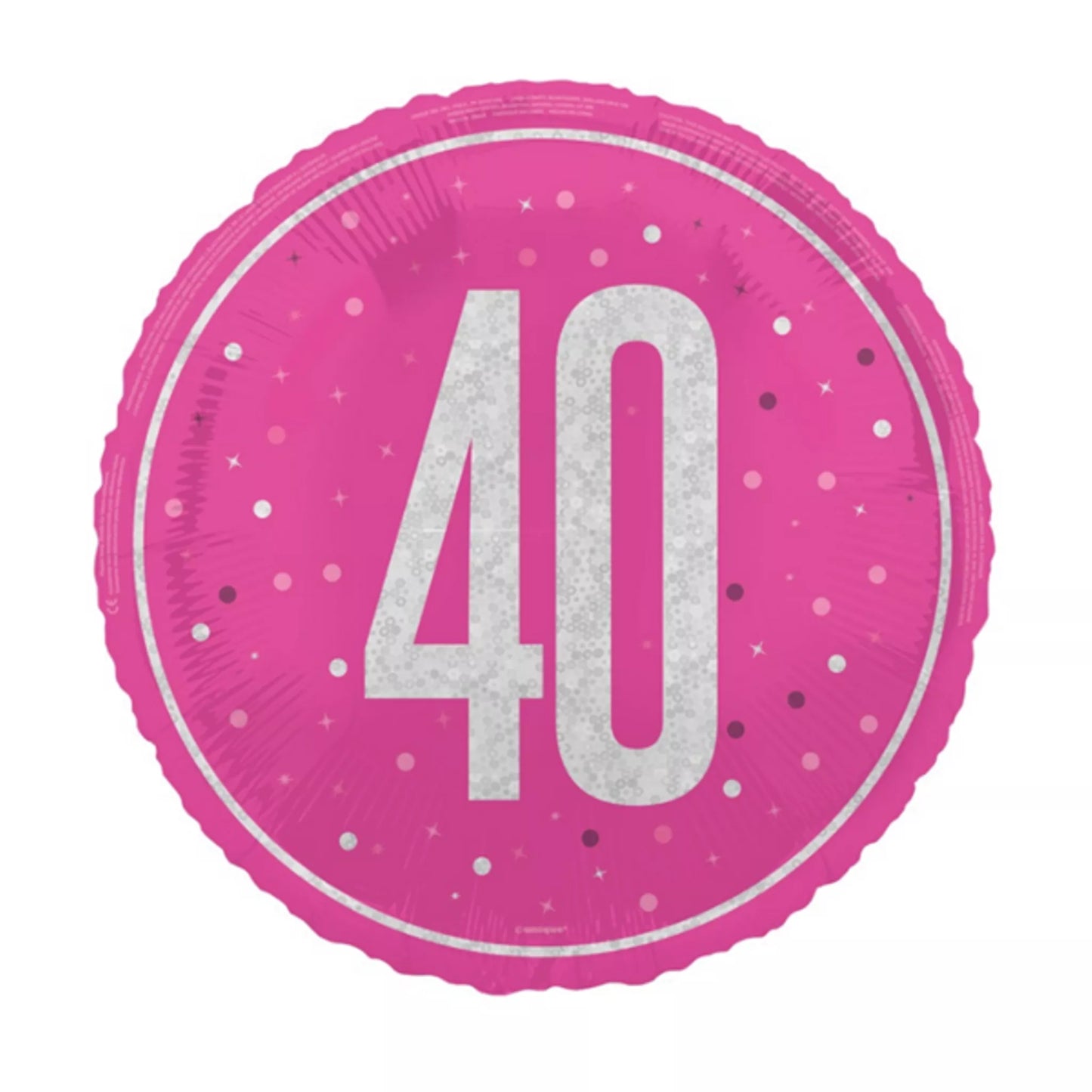 40th Birthday Round Foil Helium Balloon