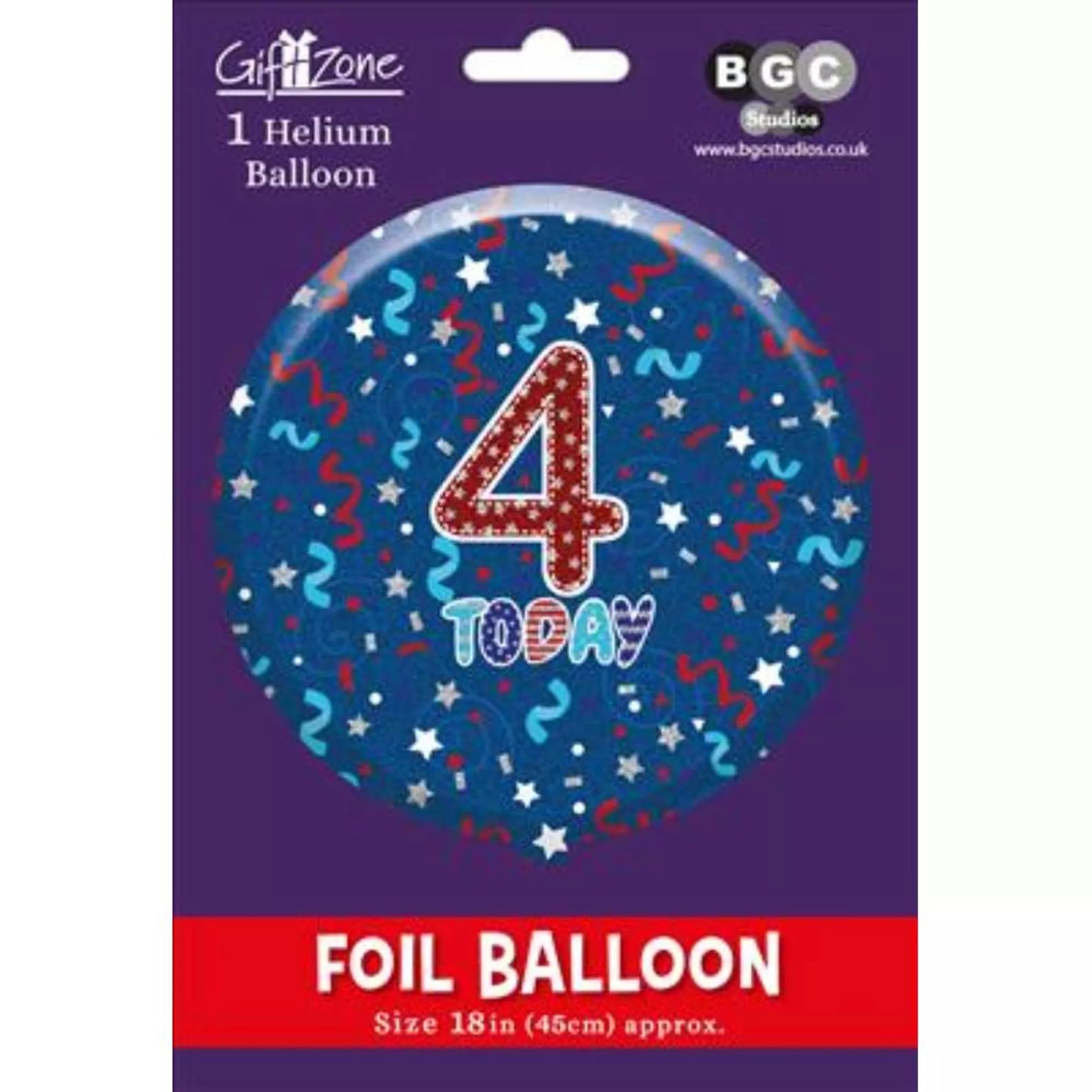 4th Birthday Round Foil Helium Balloon