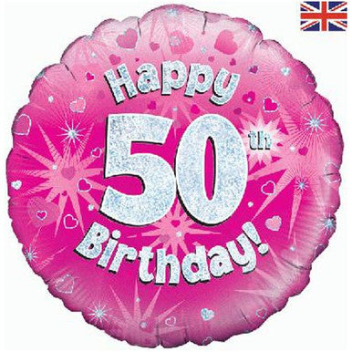 50th Birthday Round foil Helium Balloon