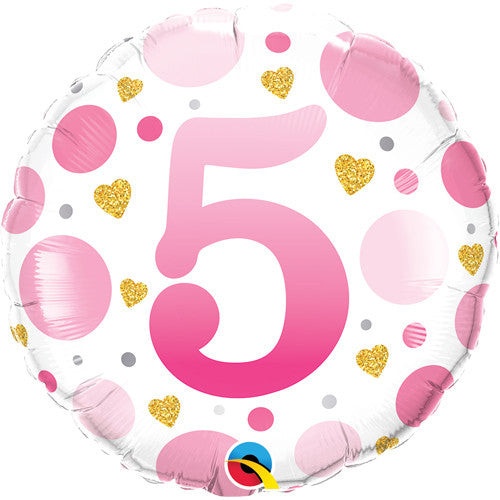 5th Birthday Round Helium balloon