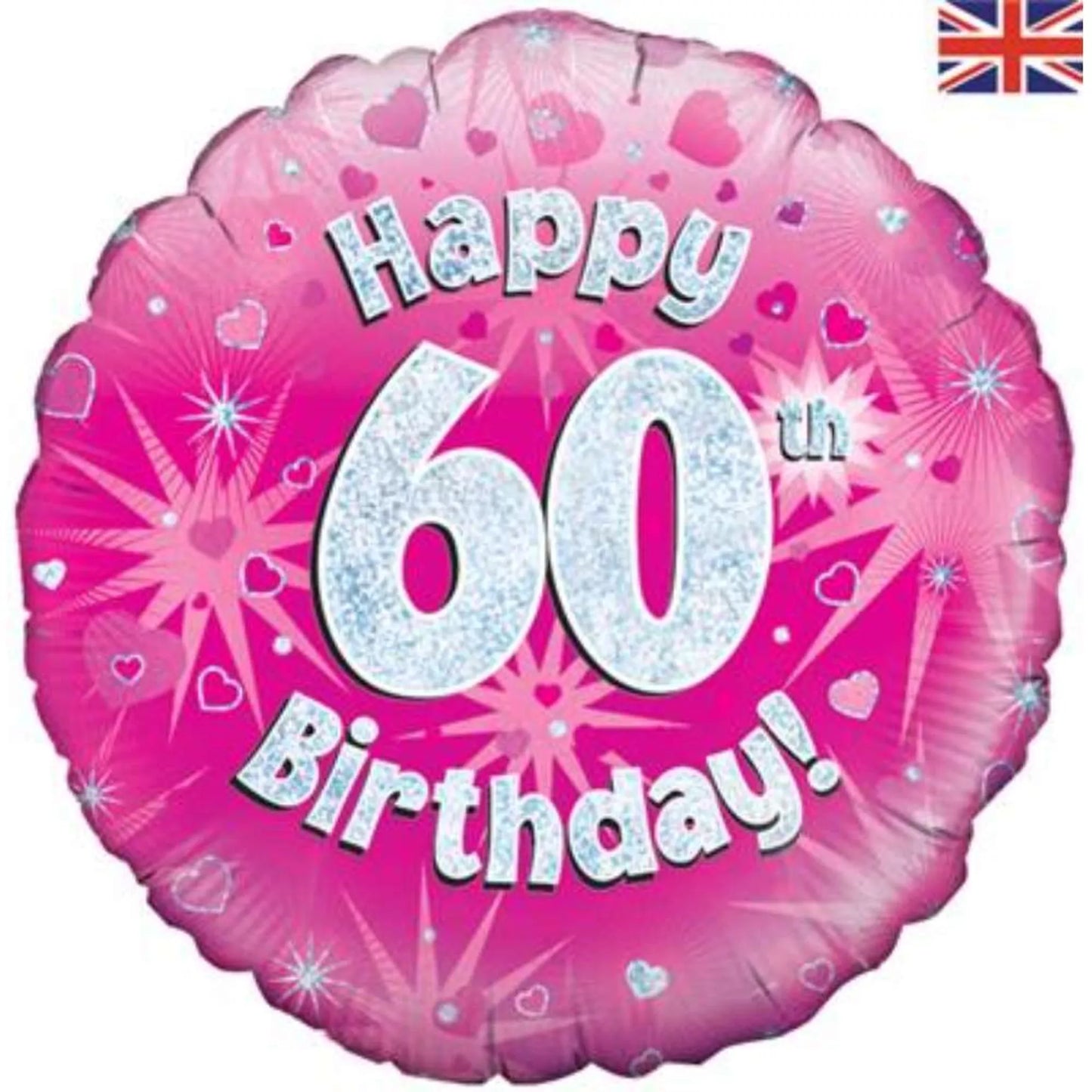 60th Birthday Round Foil Helium Balloon