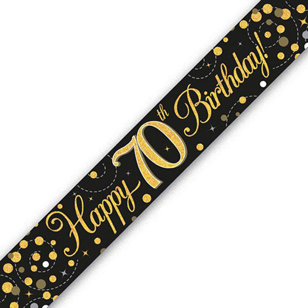 Black and Gold Age Birthday Banners