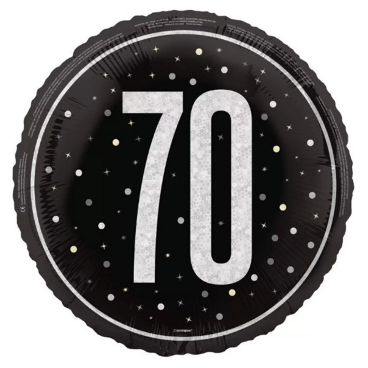 70th Birthday Round Foil Helium Balloon
