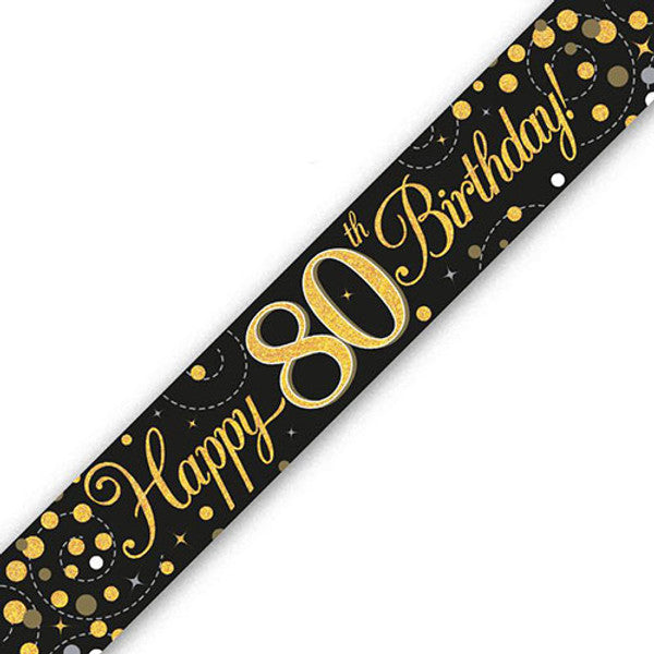 Black and Gold Age Birthday Banners