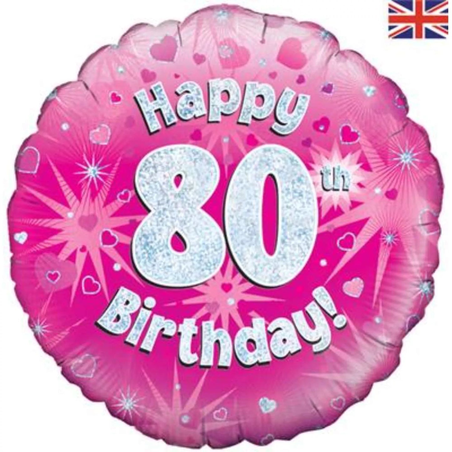 80th Birthday Round Foil Helium Balloon