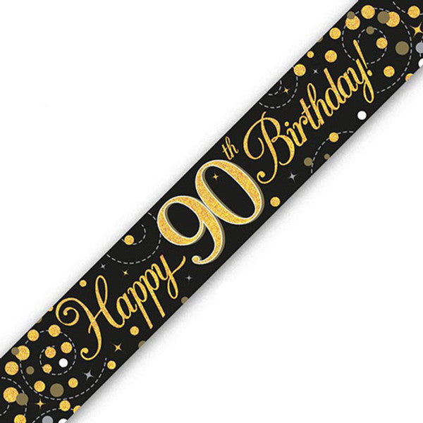 Black and Gold Age Birthday Banners