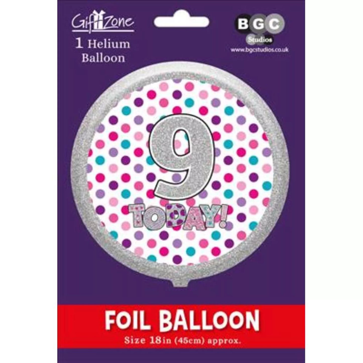 9th Birthday Round Foil Balloon