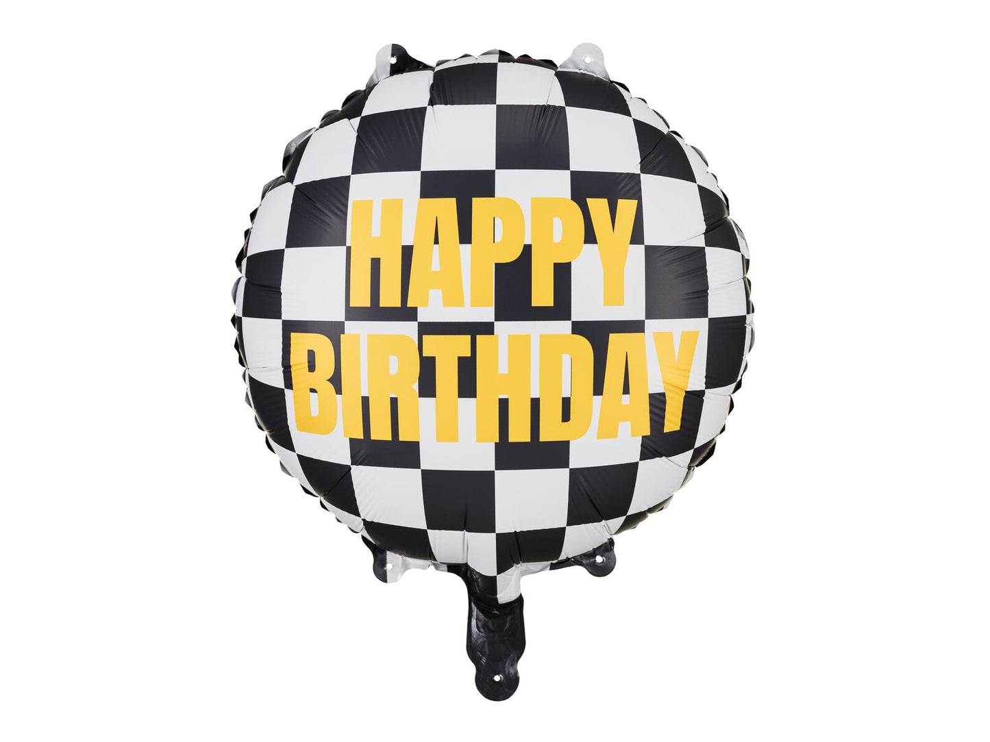 Chequered Happy Birthday Foil Helium Balloon