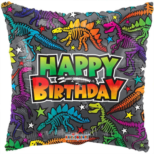 Happy Birthday Dinosaur Skeletons Foil Helium balloon