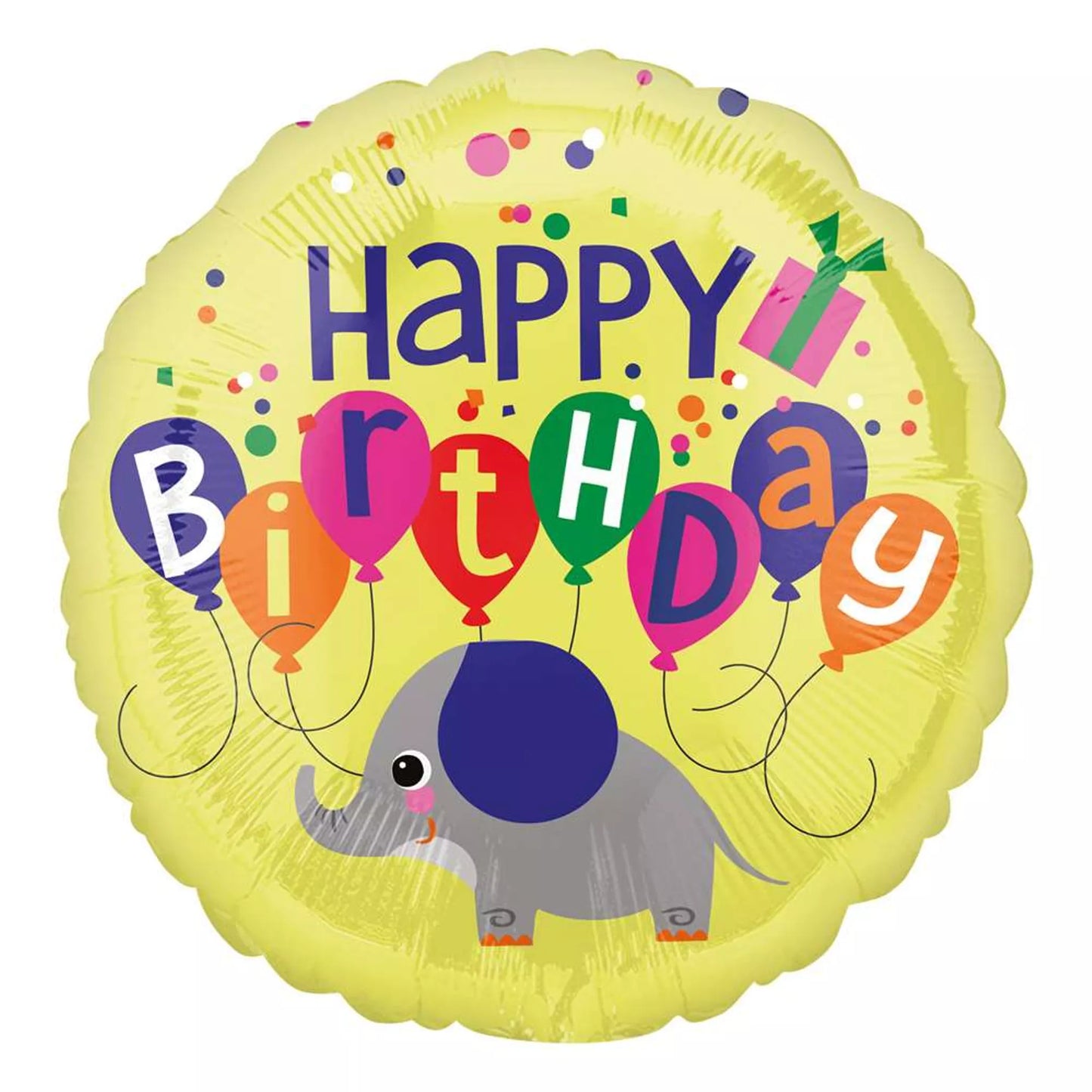Elephant Happy Birthday Foil Helium Balloon