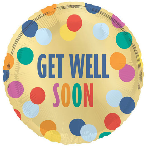 Polka Dot Get well Soon Foil Helium Balloon
