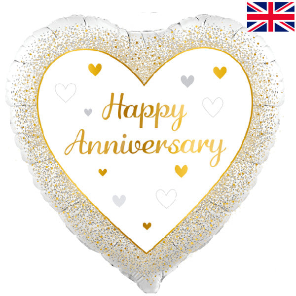 Happy Anniversary Heart Foil Helium Balloon
