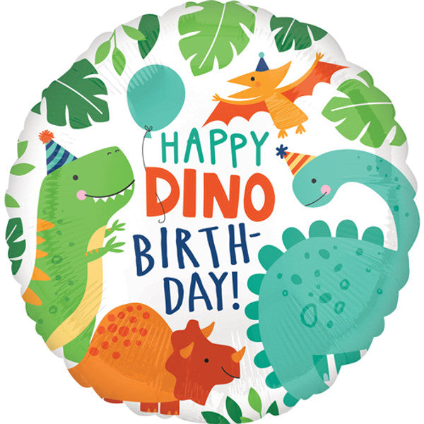 Happy Dino Birthday Foil Helium Balloon