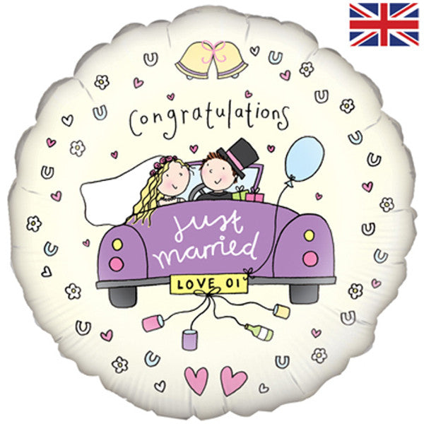 Wedding Foil Helium Balloon (choice of designs)