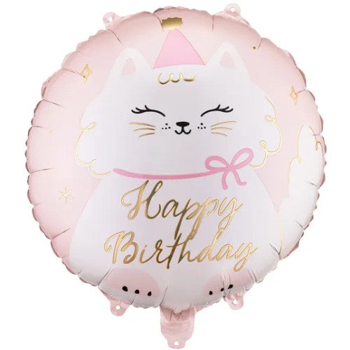 Cute Cat/Kitty Happy Birthday Foil Helium Balloon