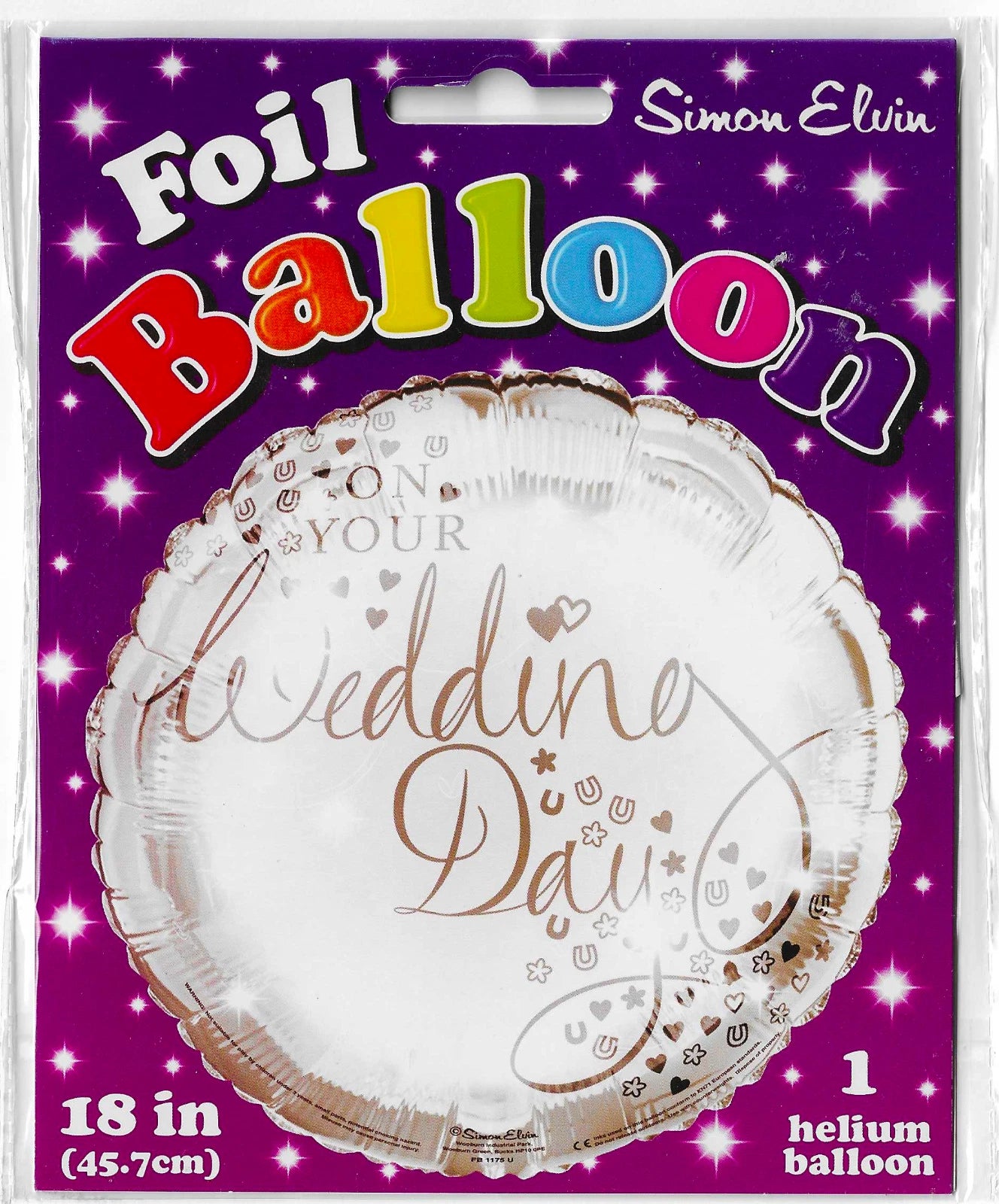 Wedding Foil Helium Balloon (choice of designs)
