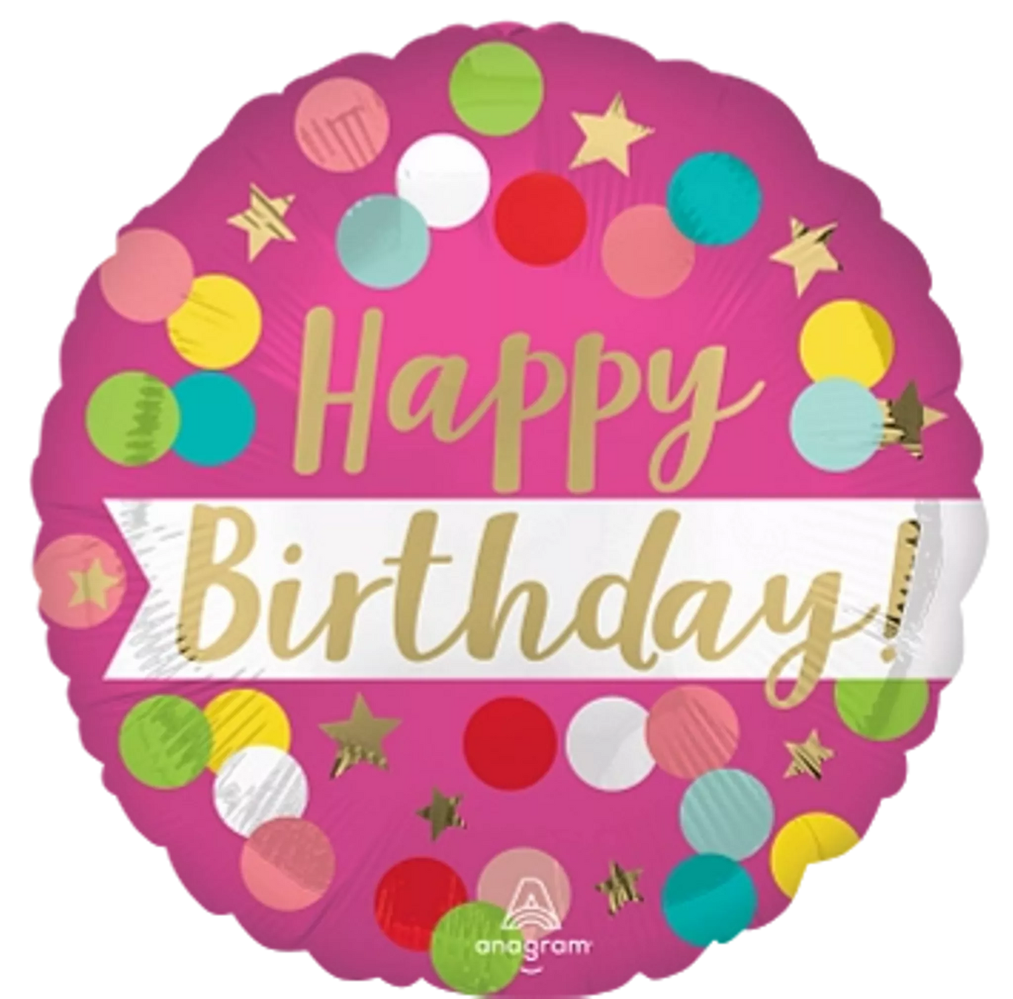 Bold Pink Happy Birthday Foil Helium Balloon