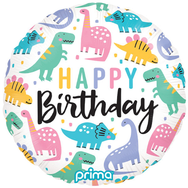 Dinosaur Happy Birthday Foil Helium Balloon