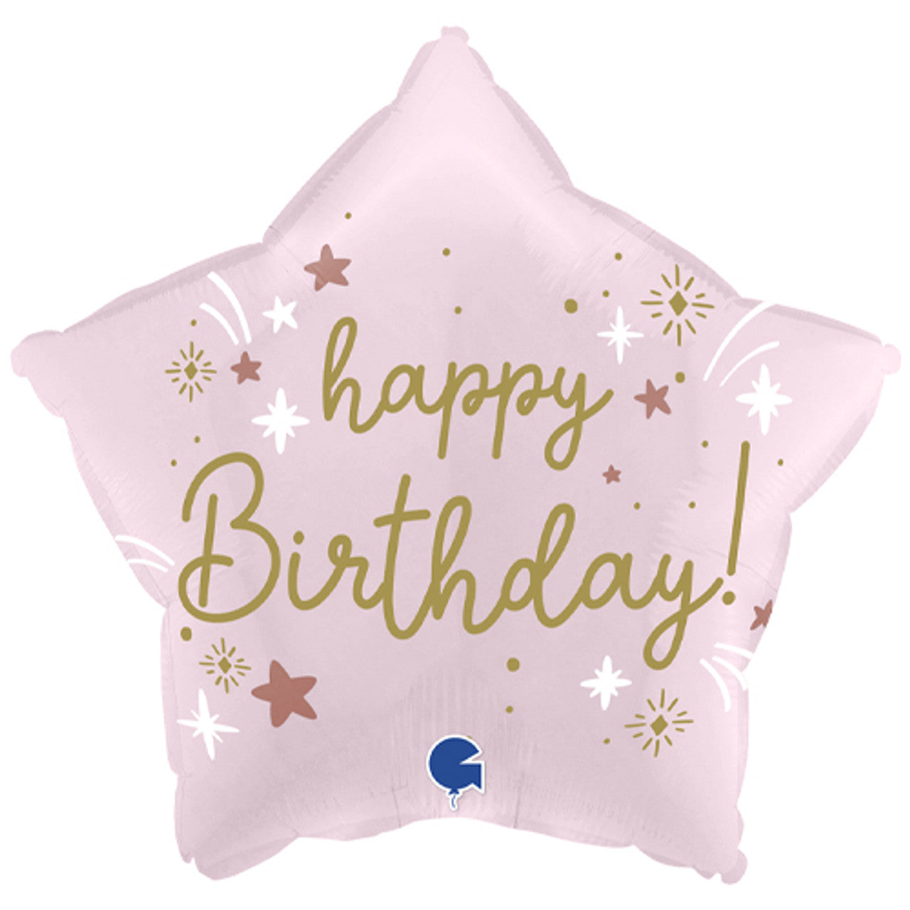 Pink Star Happy Birthday Foil Helium Balloon