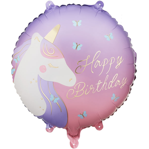 Happy Birthday Elegant Unicorn Foil Helium Balloon