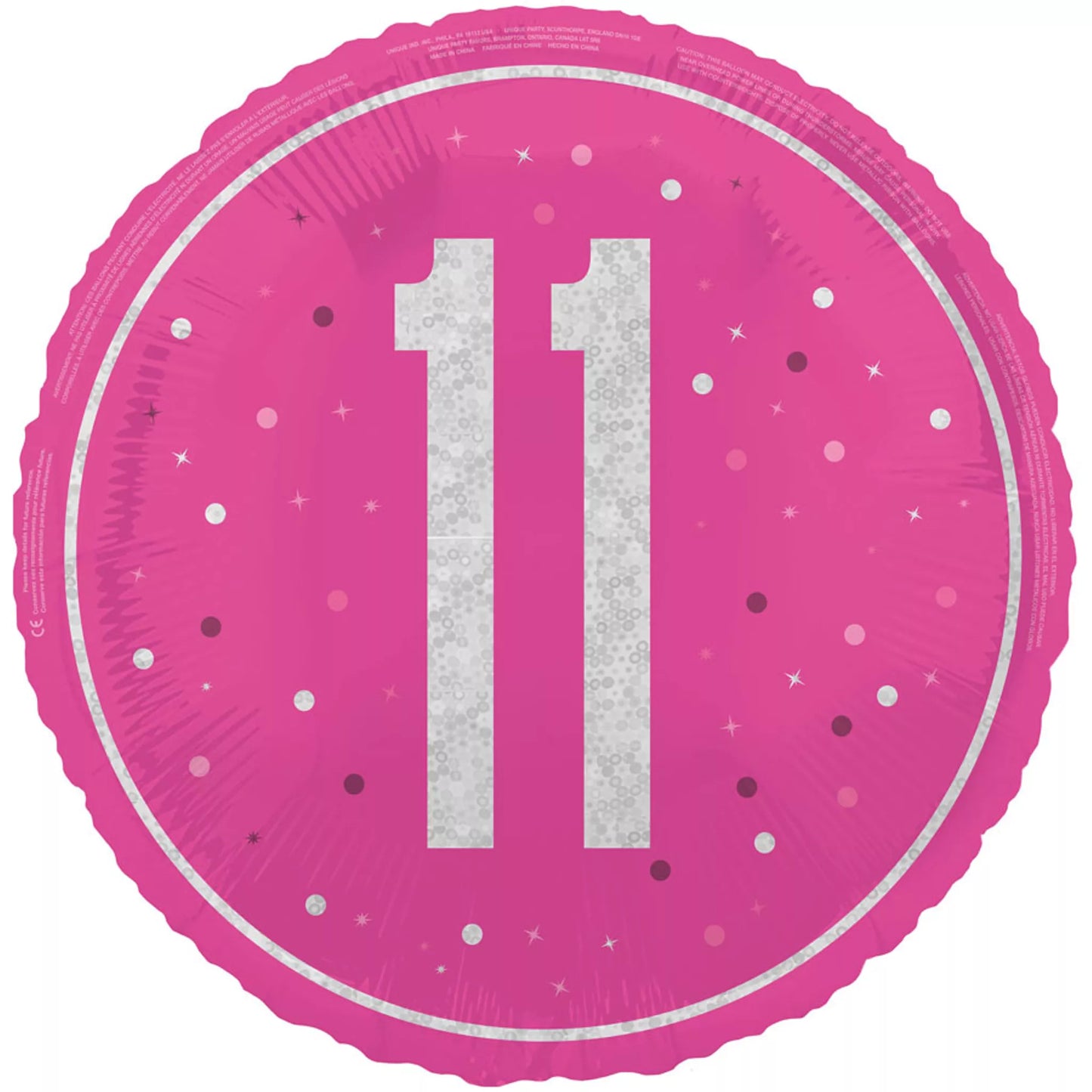 11th Birthday Round Foil Helium Balloon