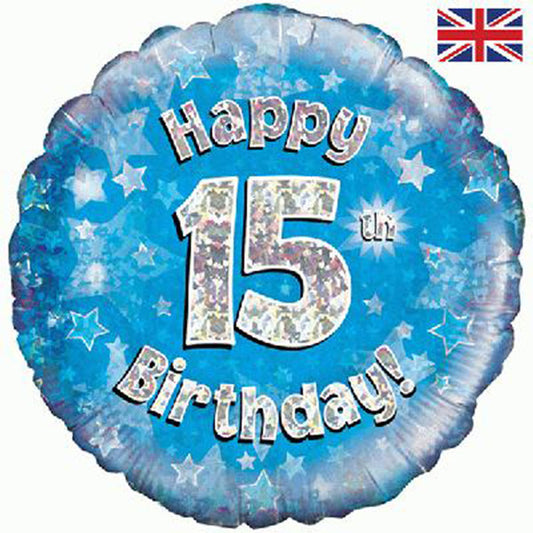15th Birthday Round Foil Helium Balloon