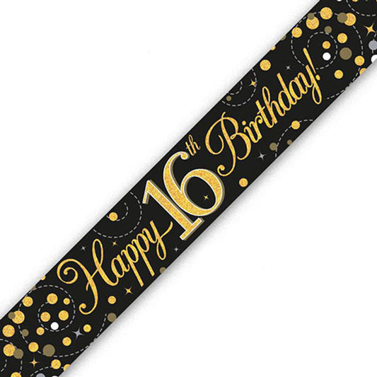 Black and Gold Age Birthday Banners