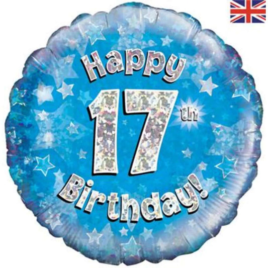 17th Birthday Round Foil Helium Balloon