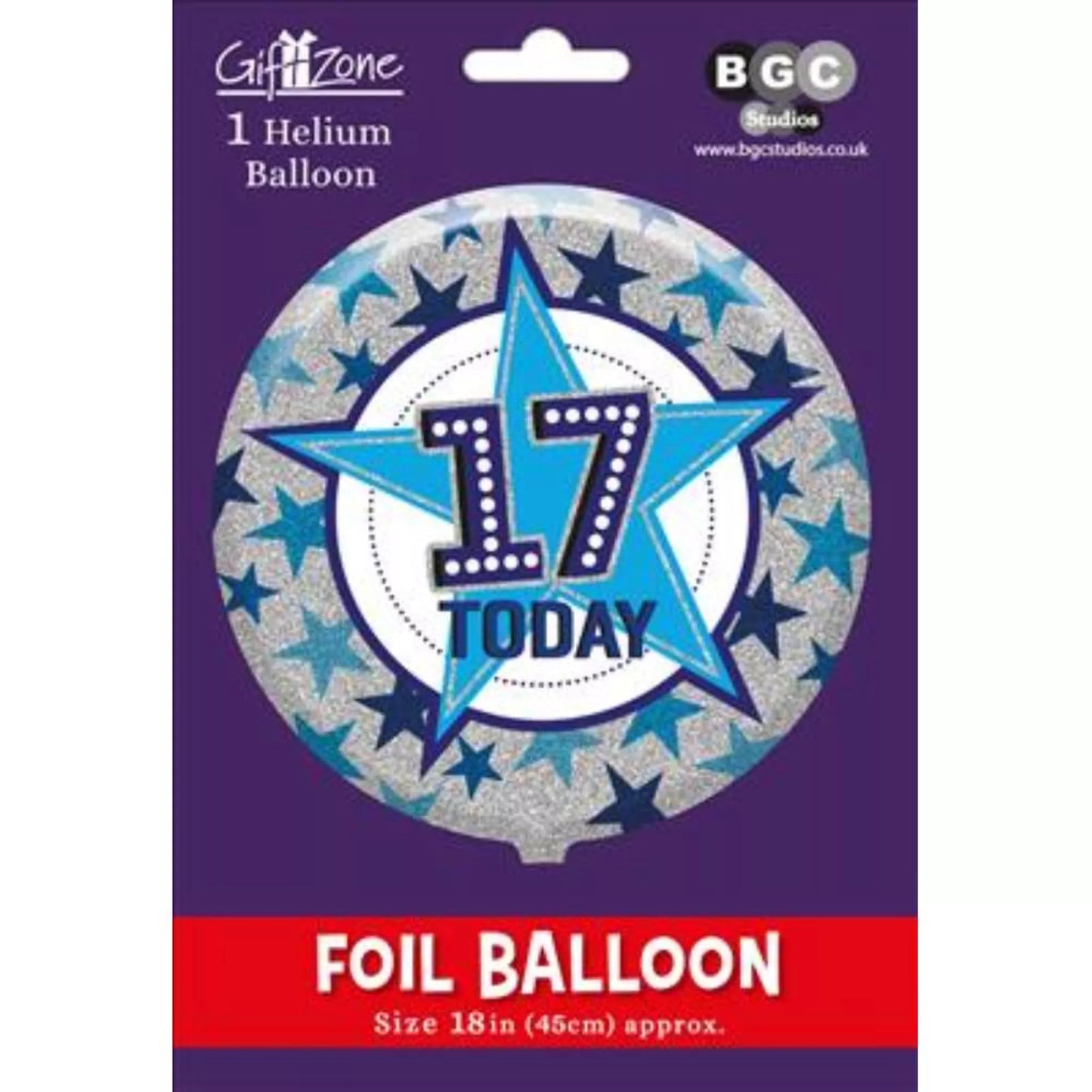 17th Birthday Round Foil Helium Balloon