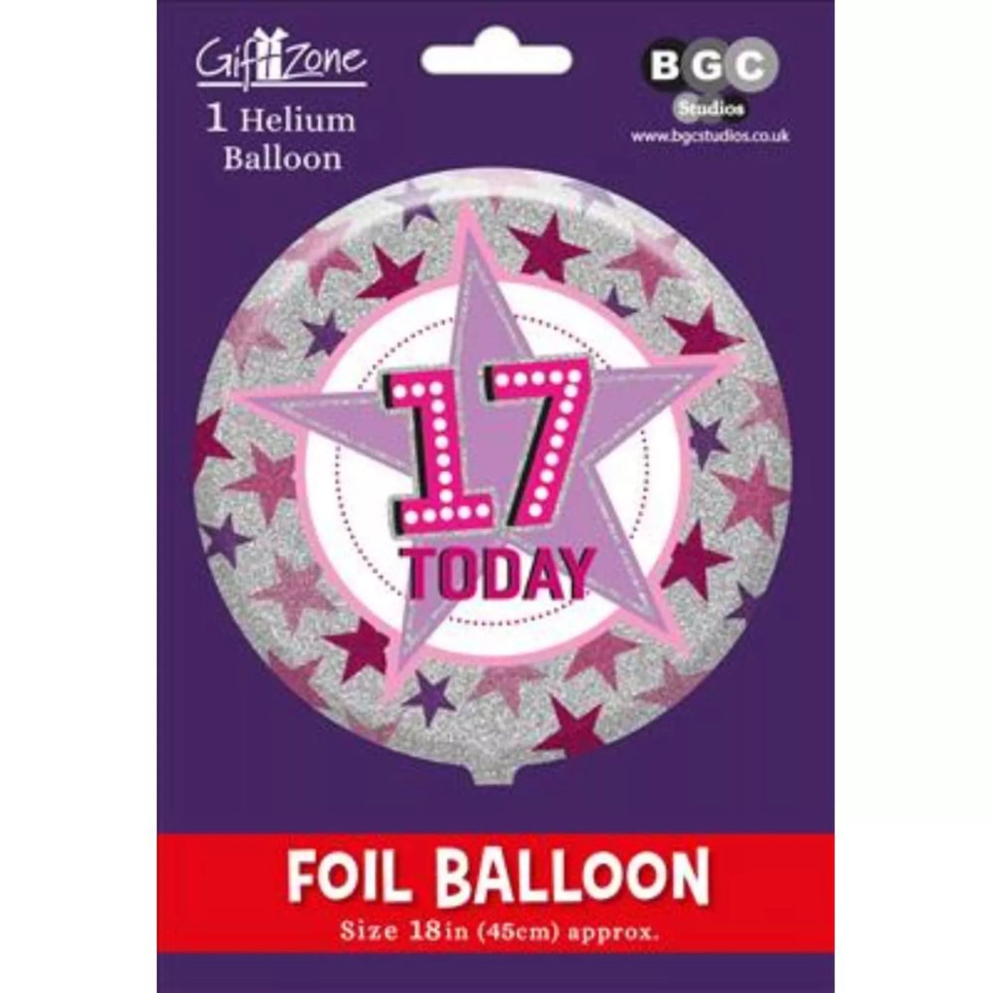 17th Birthday Round Foil Helium Balloon
