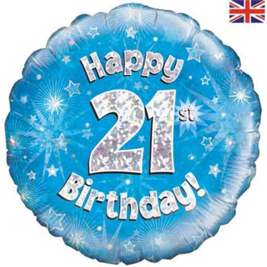 21st Birthday Round Foil Helium Balloon