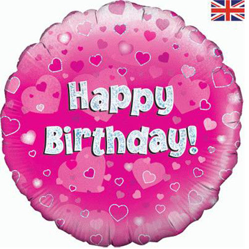 Cerise Happy Birthday Foil Helium Balloon