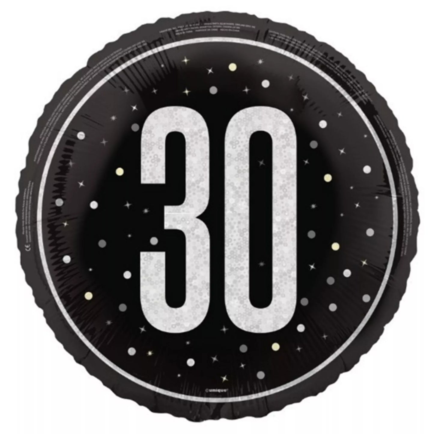 30th Birthday Round Foil Helium Balloon