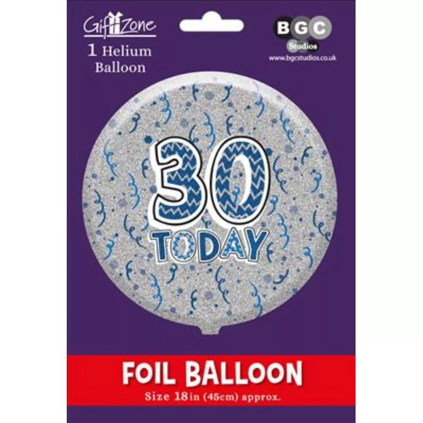 30th Birthday Round Foil Helium Balloon