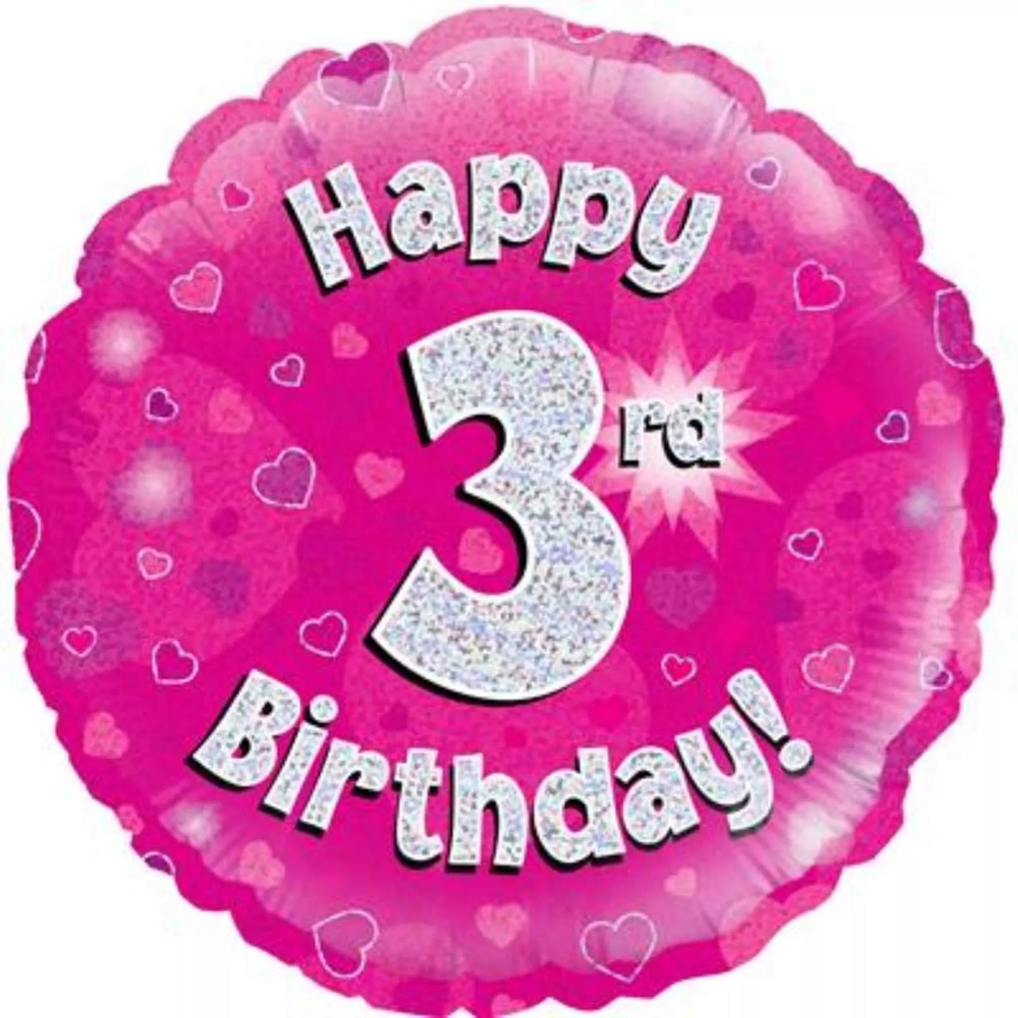 3rd Birthday Round Foil Helium Balloon