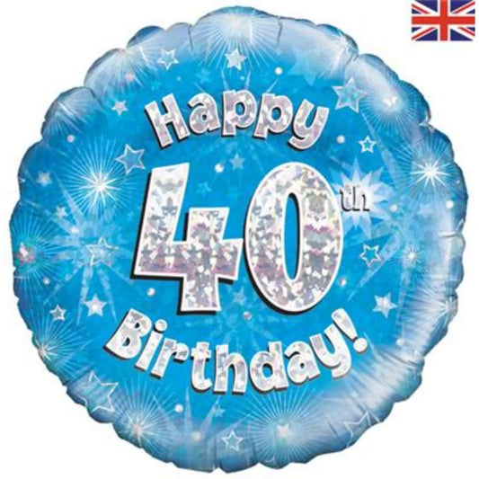 40th Birthday Round Foil Helium Balloon