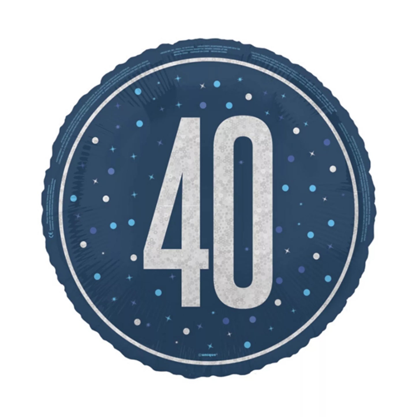 40th Birthday Round Foil Helium Balloon