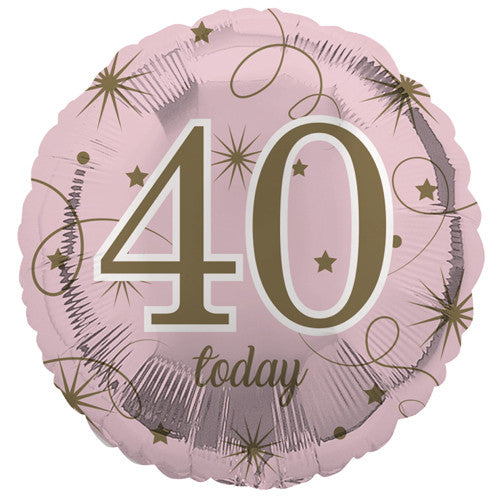 40th Birthday Round Foil Helium Balloon