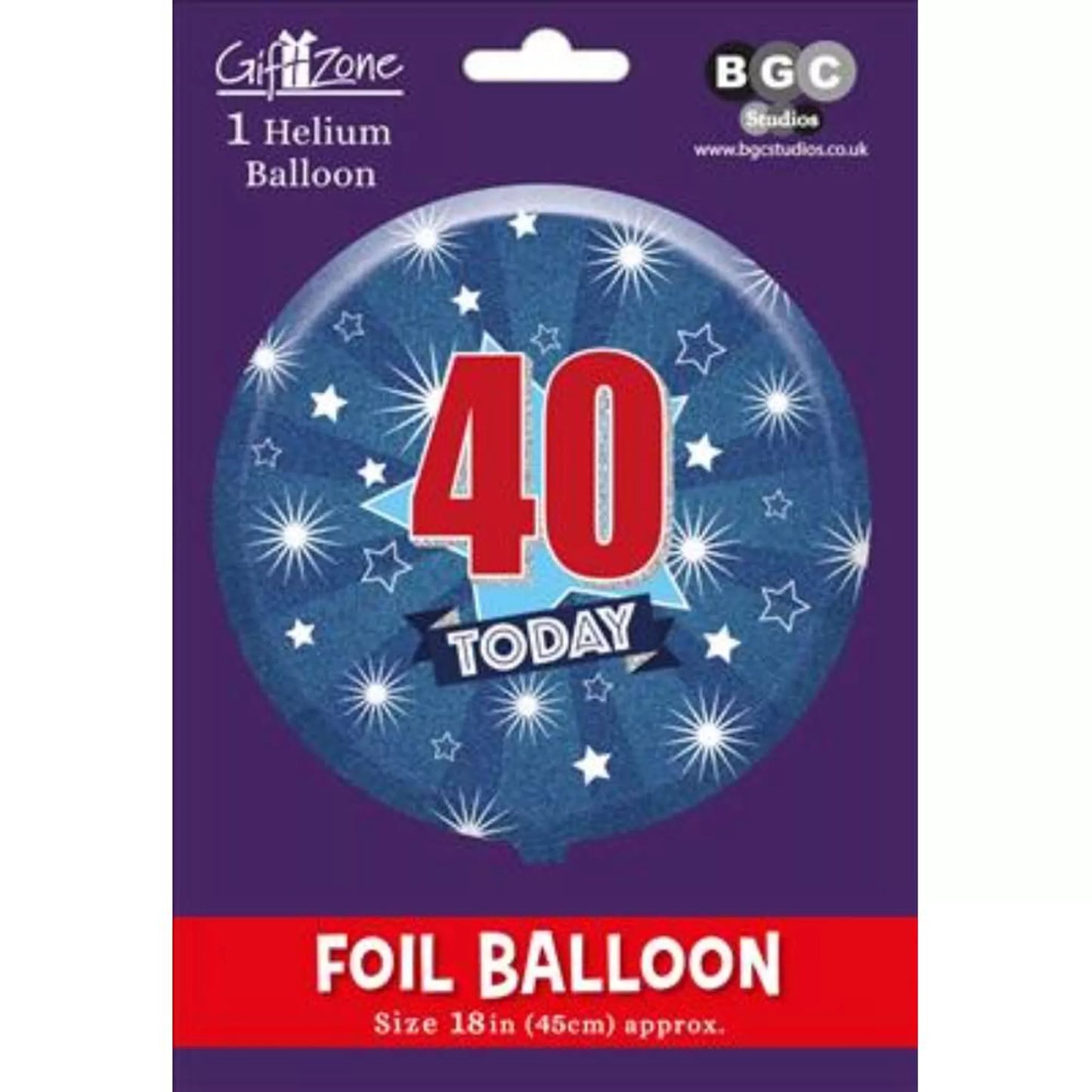 40th Birthday Round Foil Helium Balloon