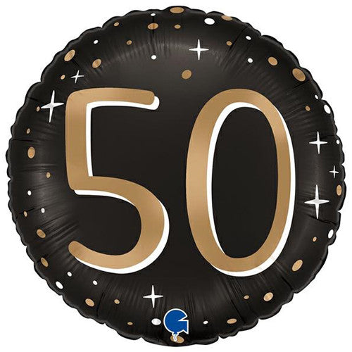 Black & Gold 50 Foil Helium Balloon