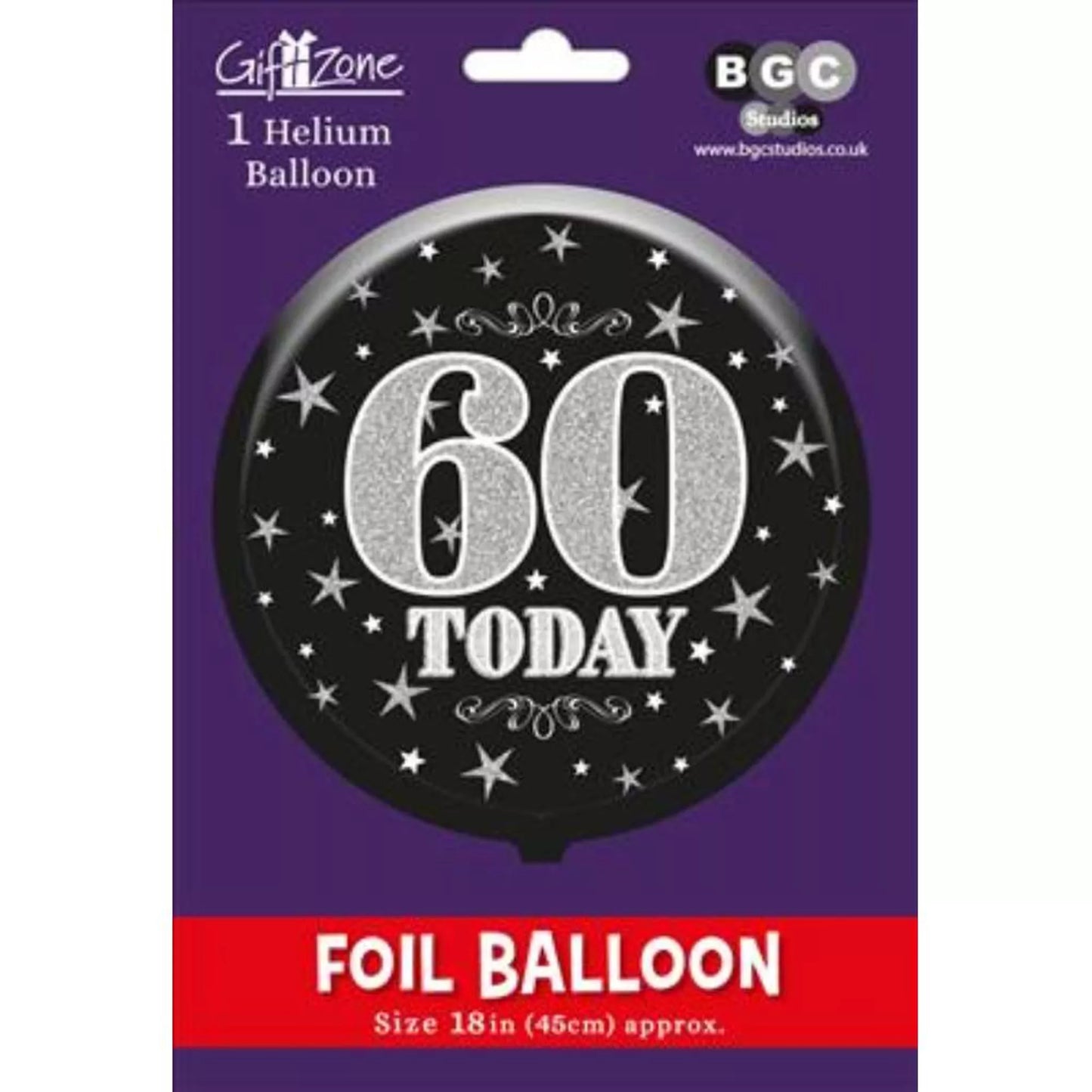 60th Birthday Round Foil Helium Balloon