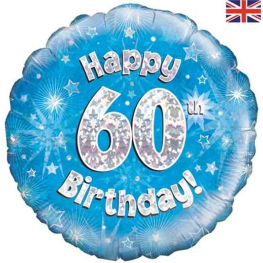 60th Birthday Round Foil Helium Balloon