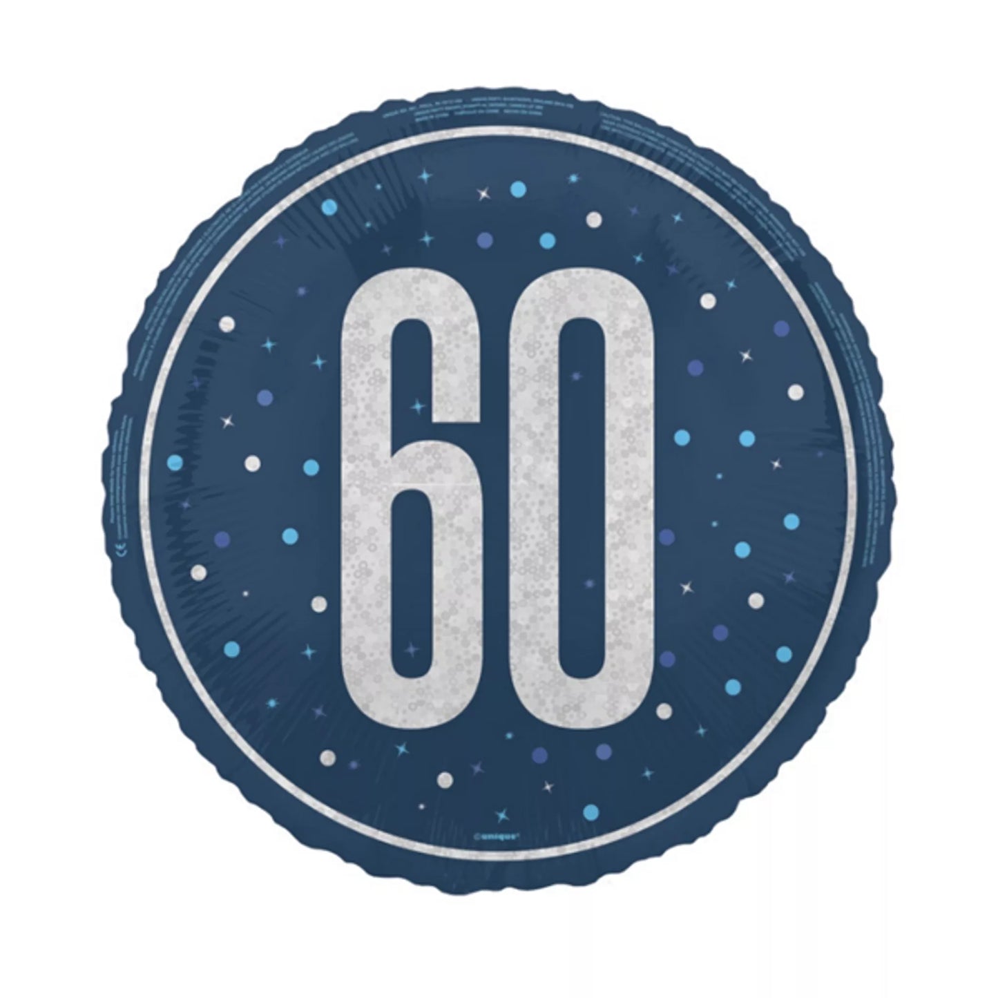 60th Birthday Round Foil Helium Balloon