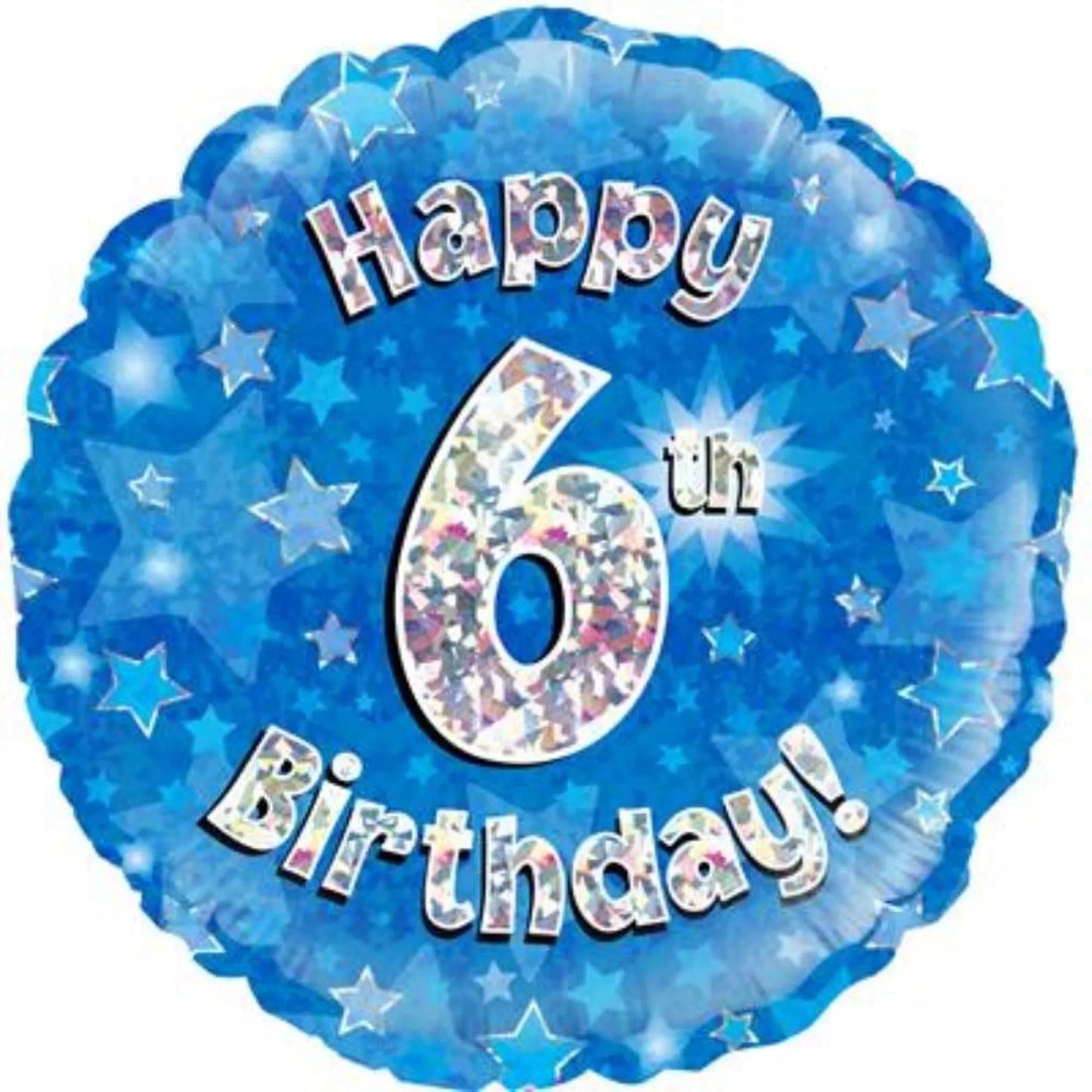 6th Birthday Round Foil Helium Balloon